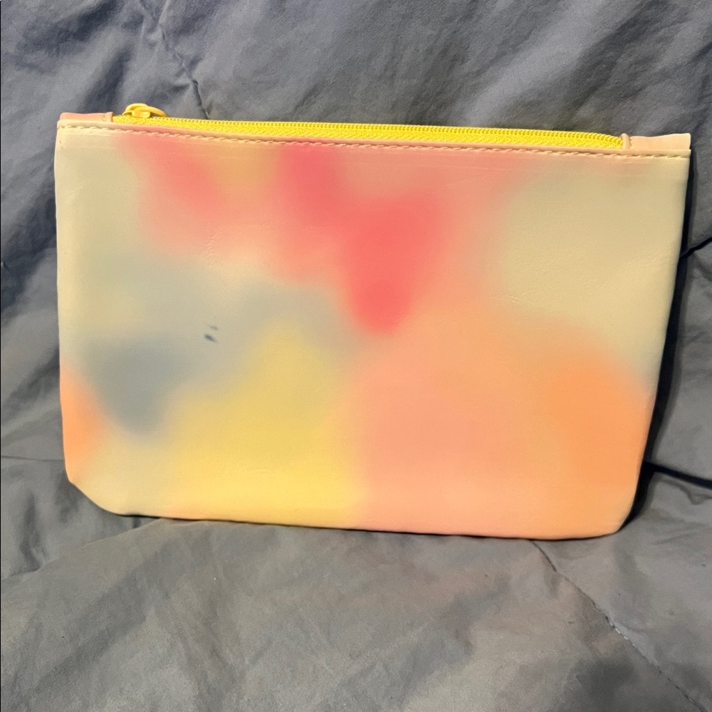 Ipsy Pastel Multicolor Vinyl Zippered Pouch